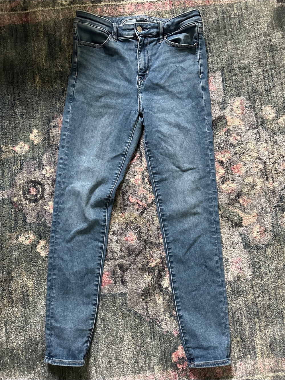 American Eagle Outfitters Light Blue High Rise Jeggings Y2K Vibes Streetwear 10